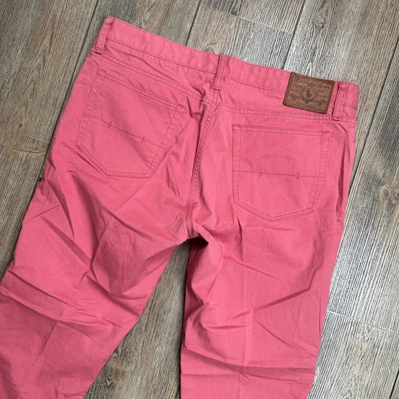 Polo Ralph Lauren Mens Slim Straight Fit Pink Stretch Cotton Pants 34x32 - Picture 2 of 12